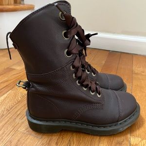 Dr. Martens Aimilie Triumph Leather Lace Up Combat Boots